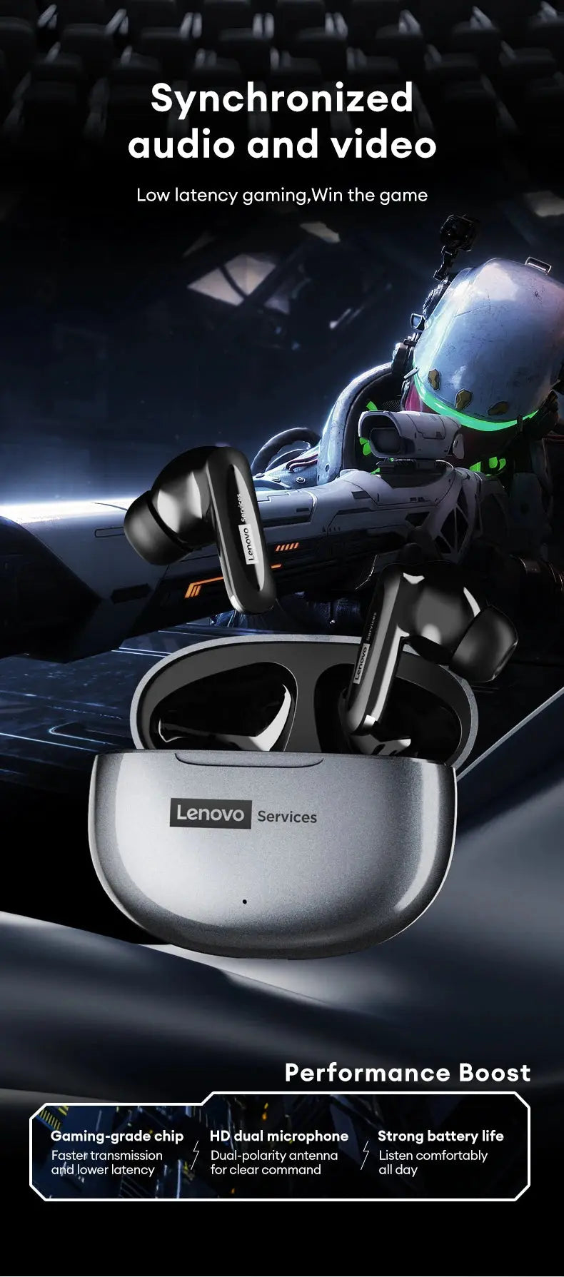 Choice Lenovo Wireless Earphones Bluetooth 6.0 Low Latency Gaming Headset Sport Earbuds XT88Plus Business Headphone 300mAh LE202 Magic Remotes