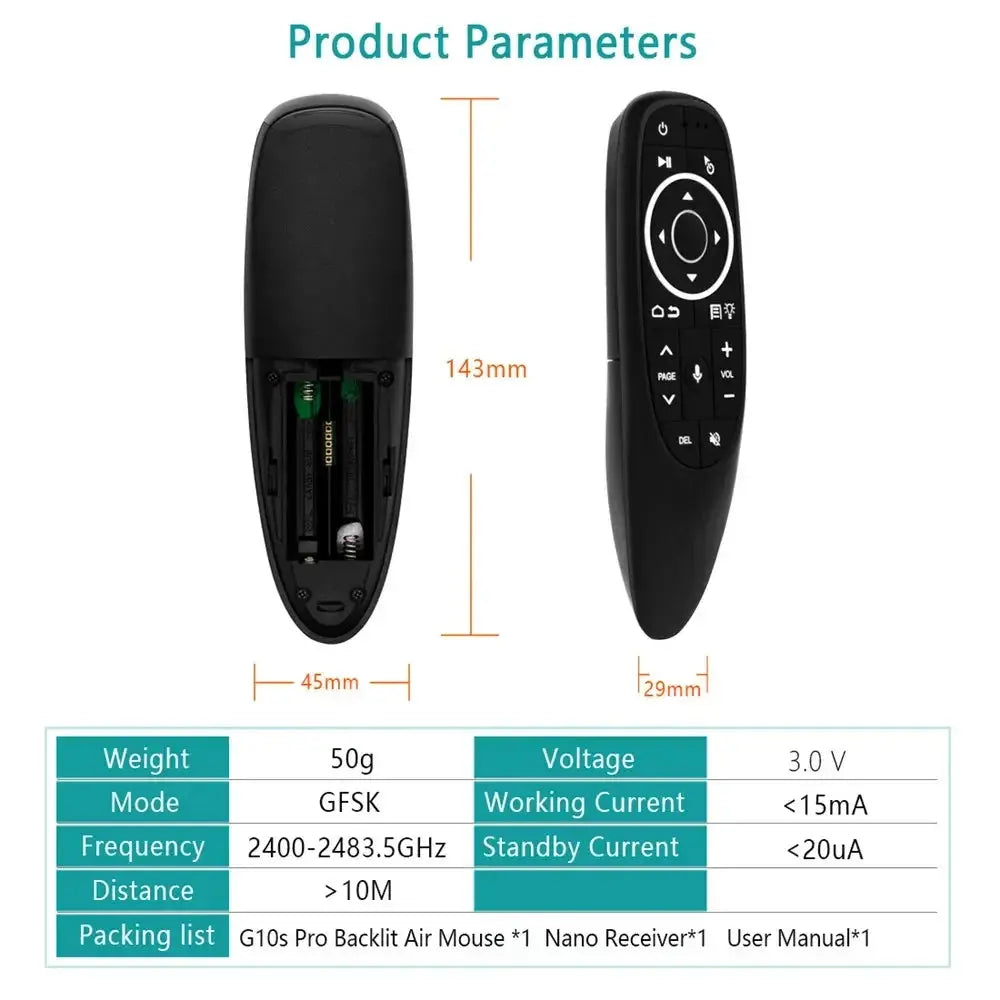 G10 G10S Voice Remote Control 2.4G Wireless Air Mouse Gyroscope IR Learning For Android TV Box H96 Max X96 mini X96 Max Plus PC Magic Remotes