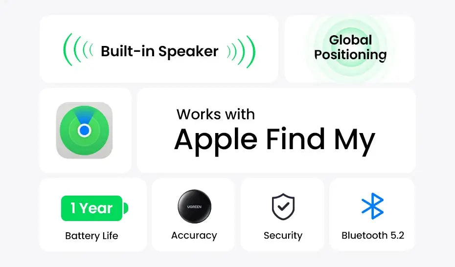 UGREEN Finder Security SmartTrack Link Smart Tag With Apple Find My Key Bluetooth GPS Tracker For Earbud Luggage MFi Finder IOS - Magic Remotes
