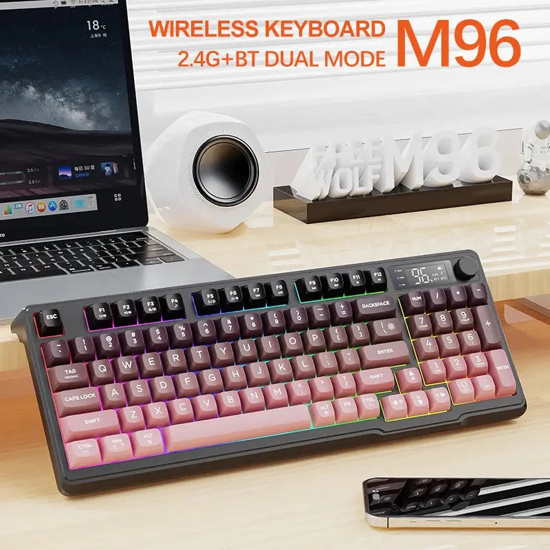 M96 Bluetooth Keyboard Wireless FREEWOLF Screen Gaming Keyboard,Electronic Screen, Multi-Device Connection,Ergonomics Gaming - Magic Remotes