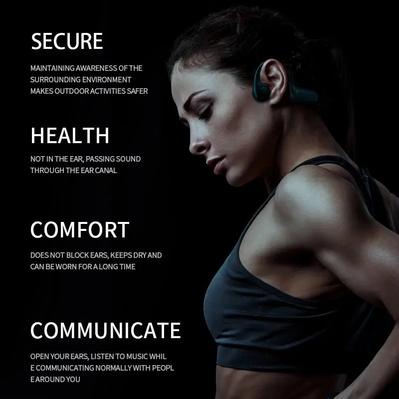 B8 True Bone Conduction Earphones Bluetooth 5.3 Sports Wireless Headphones Ear Hook IPX5 Waterproof Headset for Running Driving Magic Remotes