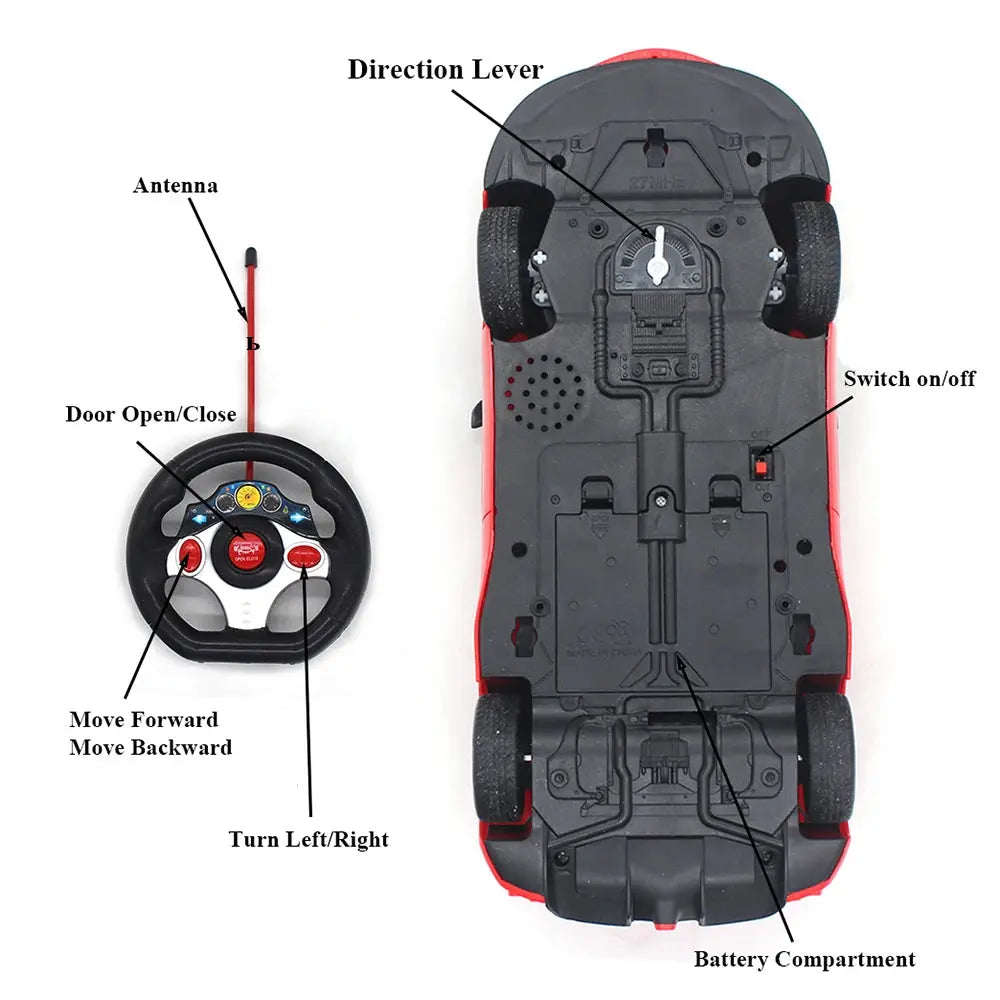 Paisible 1:14 Electric RC Car Classical Remote Control Cars Door Can Open Vehicle Toys For Boys Girls Kids Gift 6066 Magic Remotes