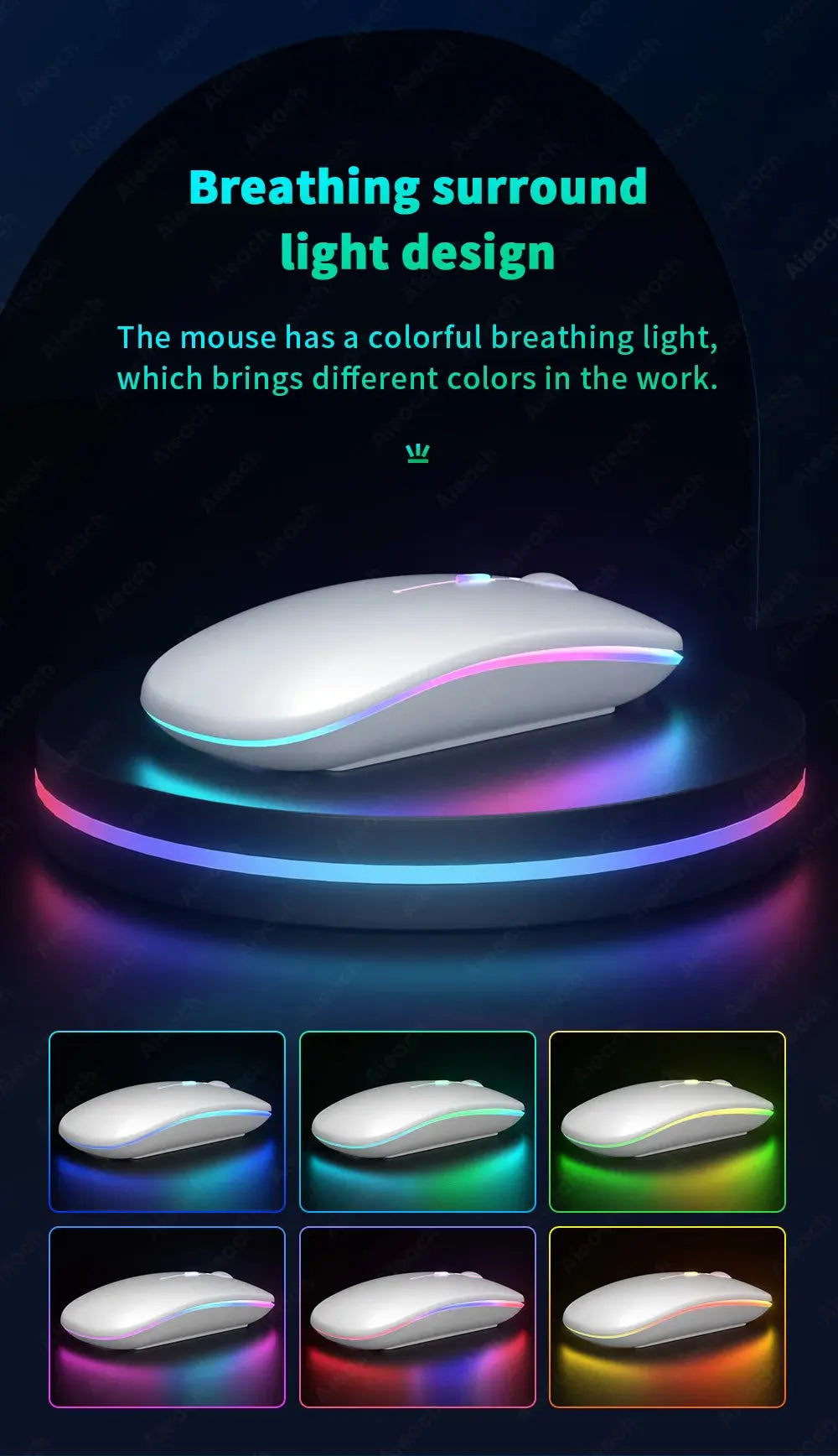 Keyboard For Tablet Android iOS Windows Wireless Mouse Keyboard Bluetooth-compatible Rainbow Backlit Keyboard For iPad Phone - Magic Remotes