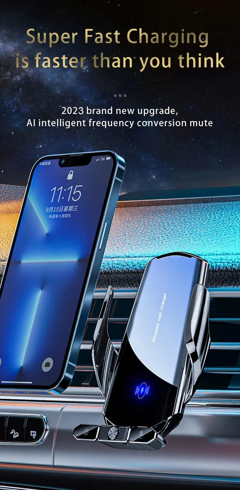 Car wireless charger Magnetic Cell Phone Holder Mobile Phone Stand in Car GPS Support 360° Rotatable Mount For iPhone Xiaomi - Magic Remotes