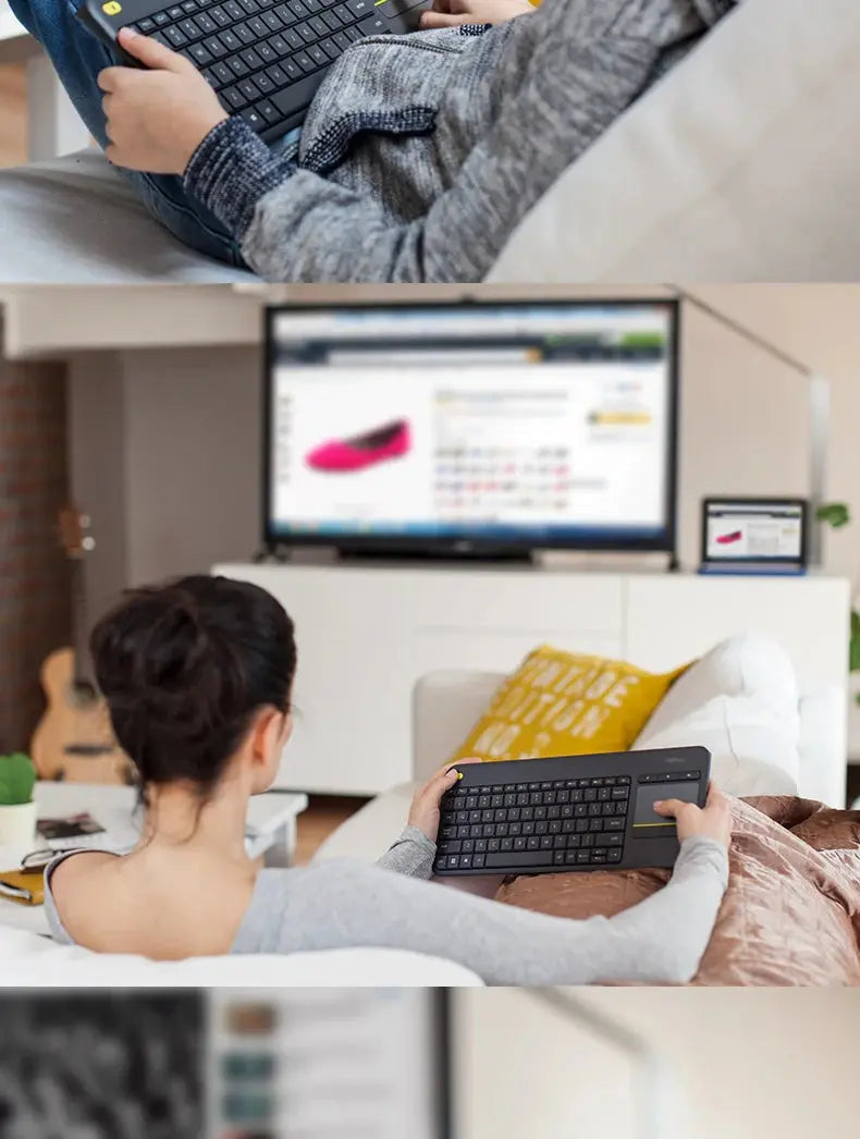 Logitech K400 Plus Wireless Keyboard Touchpad TV Compatible Long Battery Life for Windows Android TV - Magic Remotes