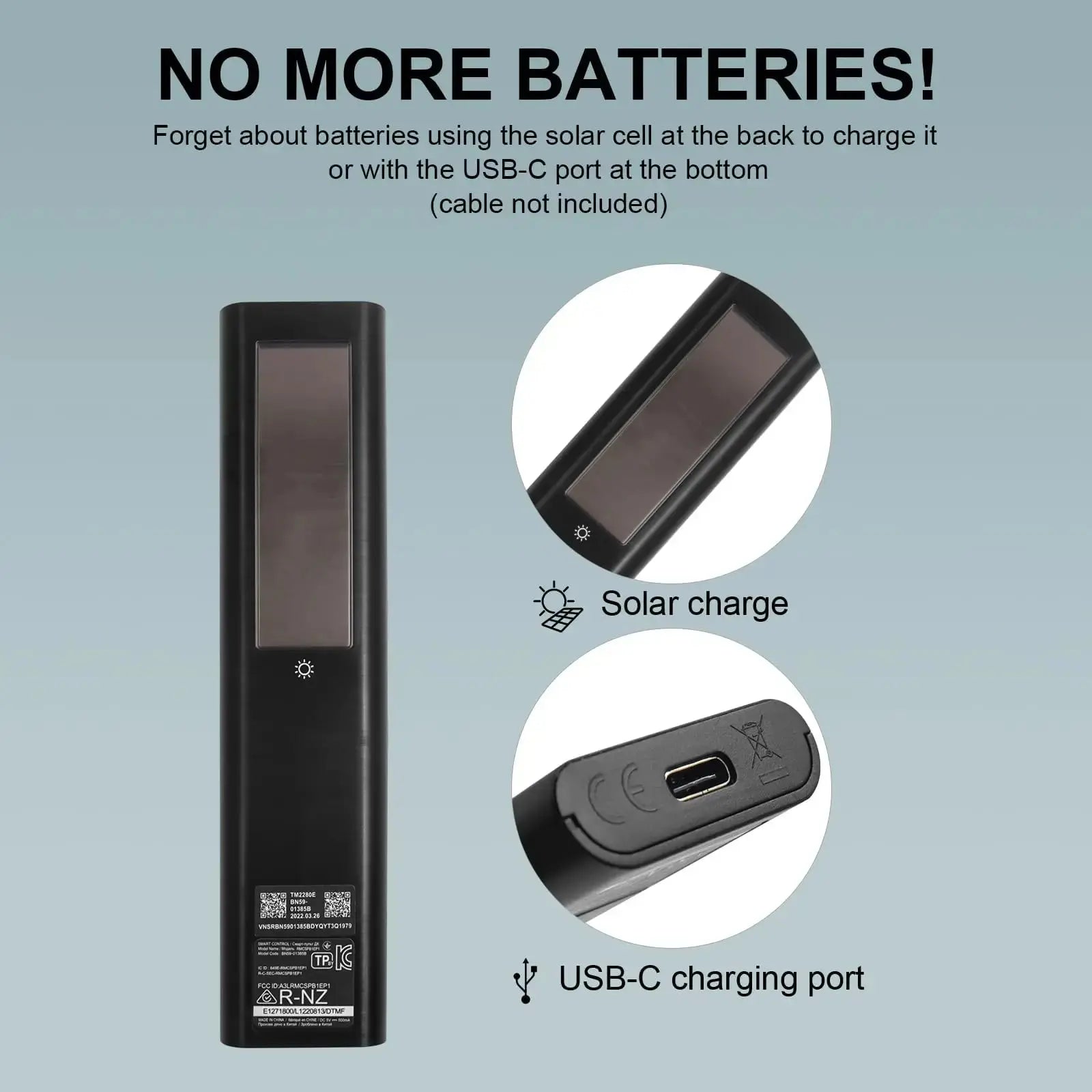 BN59-01385A Solar Voice Remote for Samsung TV Remotes Replacement with Bluetooth Rechargeable Solar Cell Fit for Samsung Remote - Magic Remotes