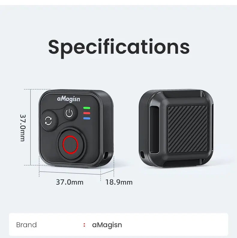 aMagisn 50M Bluetooth Remote Control for Insta360 X5 / X4 Air / Ace Pro 2 Gopro Hero 13 12 Camera iOS Android Shutter Controller - Magic Remotes