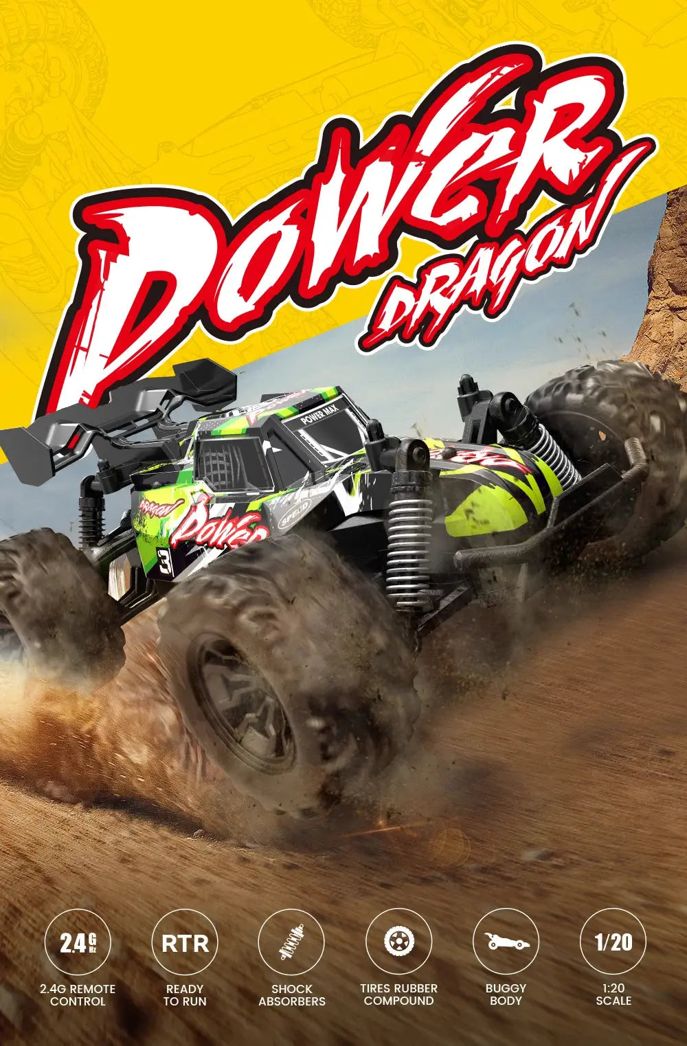 1:20 Off Road RC Car 2.4G Radio Remote Control Cars RTR High Speed Climbing Drift Remote Control Monster Truck Toys for Children - Magic Remotes