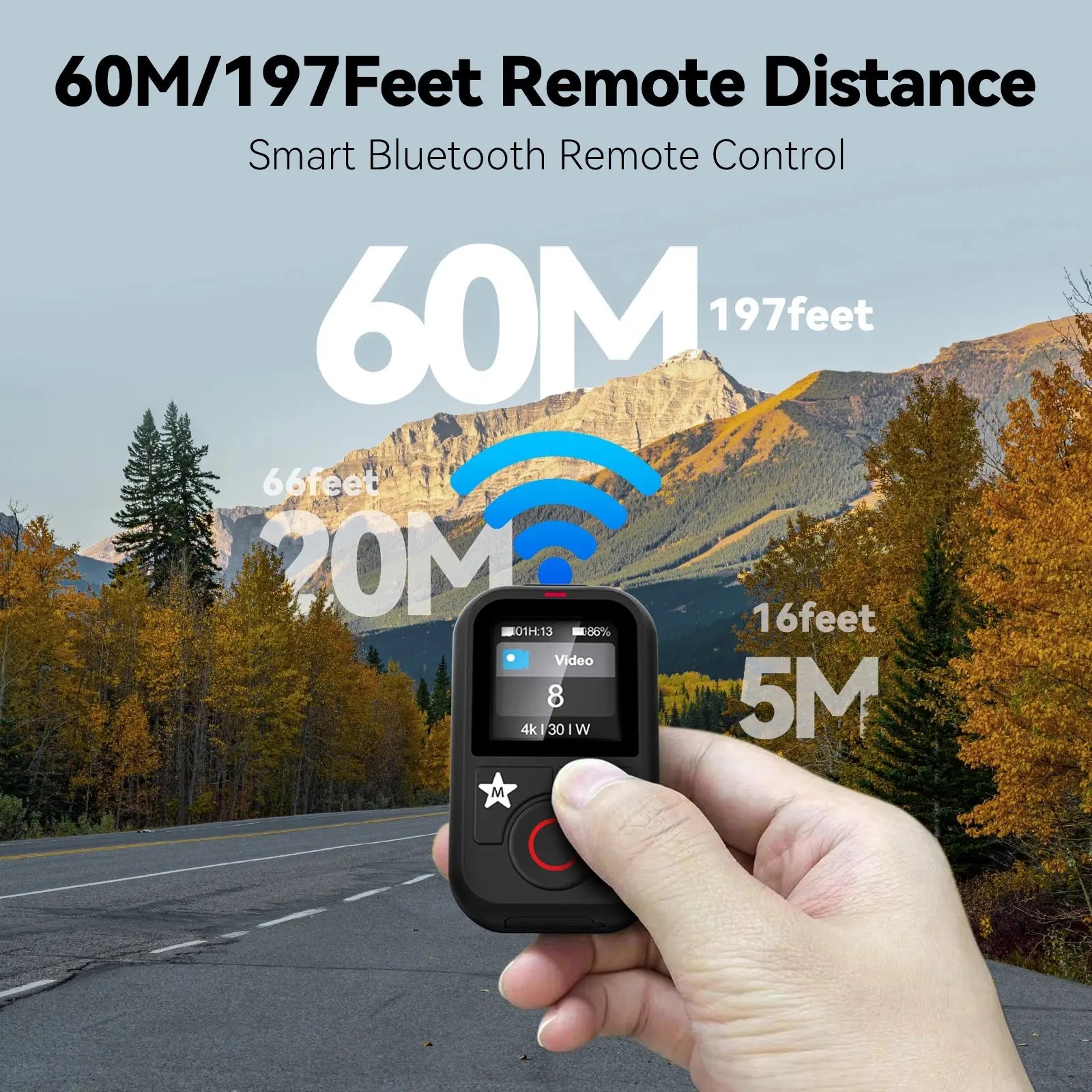 TELESIN Waterproof Bluetooth Remote Control for GoPro Hero13 12 11 10 9 8 Max With Wrist Strap for Action Camera Accessories - Magic Remotes