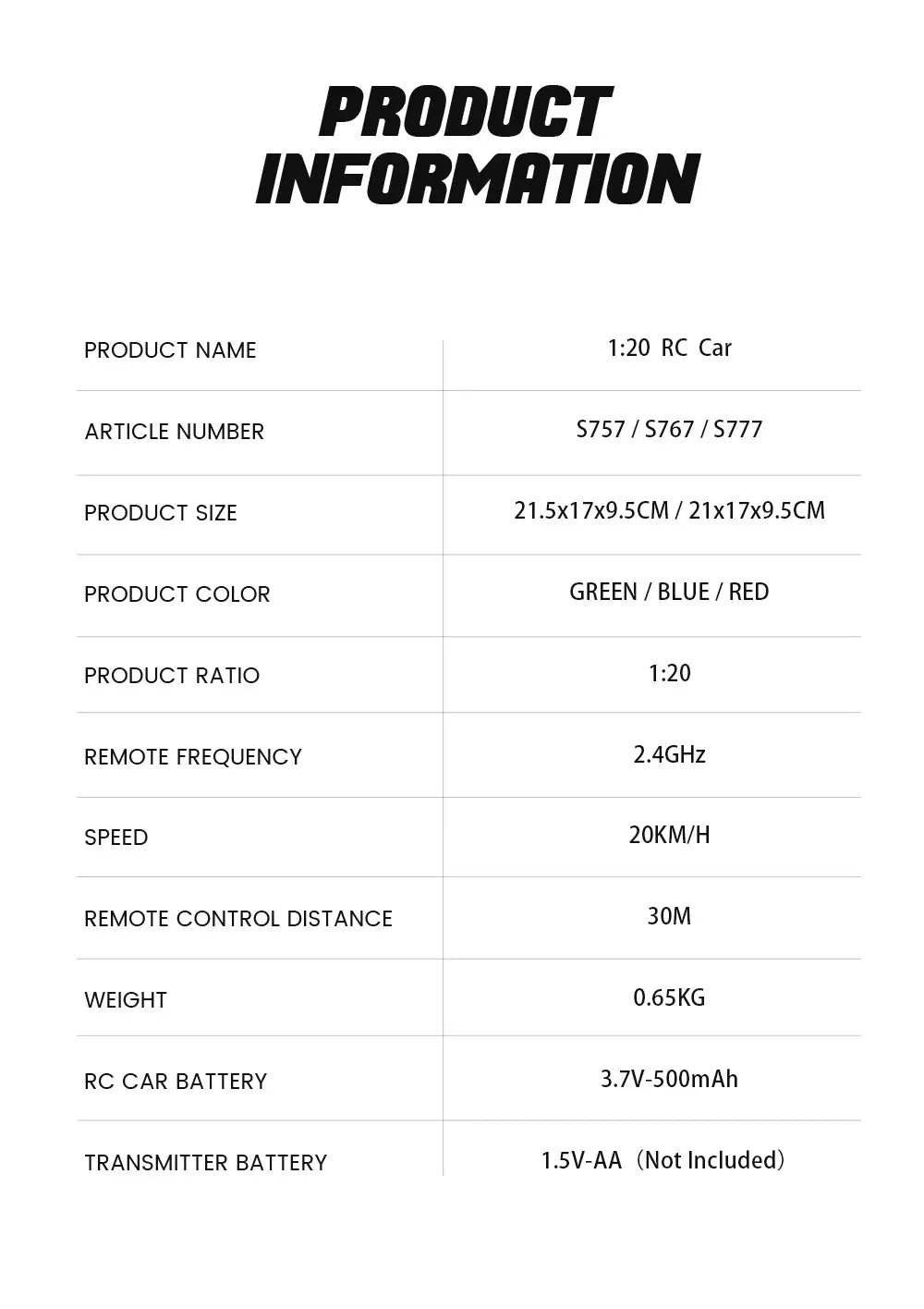 1:20 Off Road RC Car 2.4G Radio Remote Control Cars RTR High Speed Climbing Drift Remote Control Monster Truck Toys for Children - Magic Remotes
