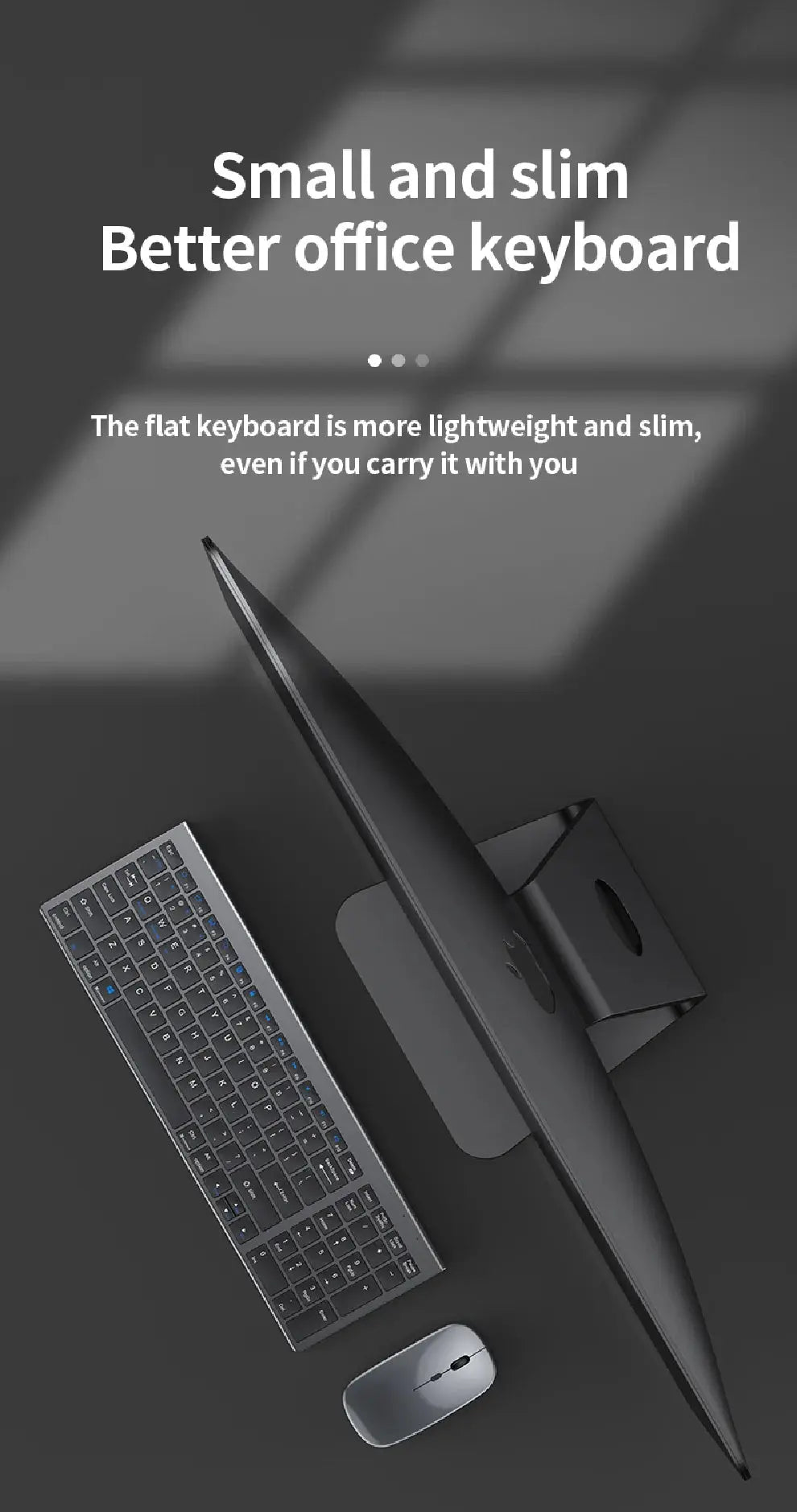 Gray Bluetooth 5.0 & 2.4G Wireless Keyboard Mouse Combo Rechargeable Full Size Wireless Keyboard for Notebook Laptop - Magic Remotes