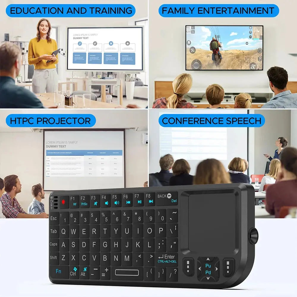 MRSVI A8 Mini Wireless Keyboard 2.4G 7 Color Backlit Touchpad Air Mouse With Infrared Indicator for Android TV Box PC,Office - Magic Remotes