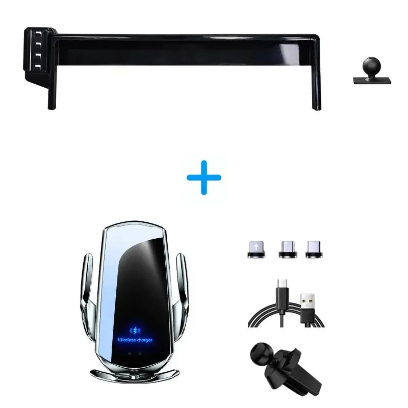 Car Phone Holder 10-Inch Screen Fixed Base For Peugeot 3008 4008 2021-2023 Wireless Charging Support Car Mobile Phone Mounts - Magic Remotes