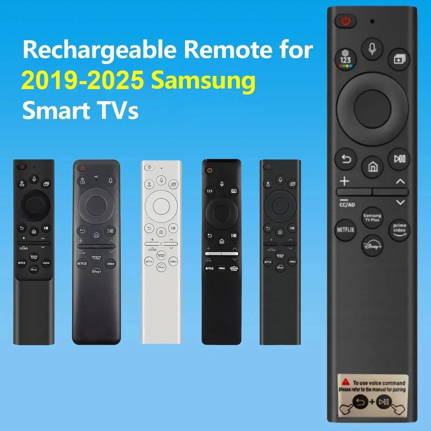 New Solar Charging BN59-01385A Voice Remote Replacement for Samsung Smart TVs DIY Accessory Magic Remotes