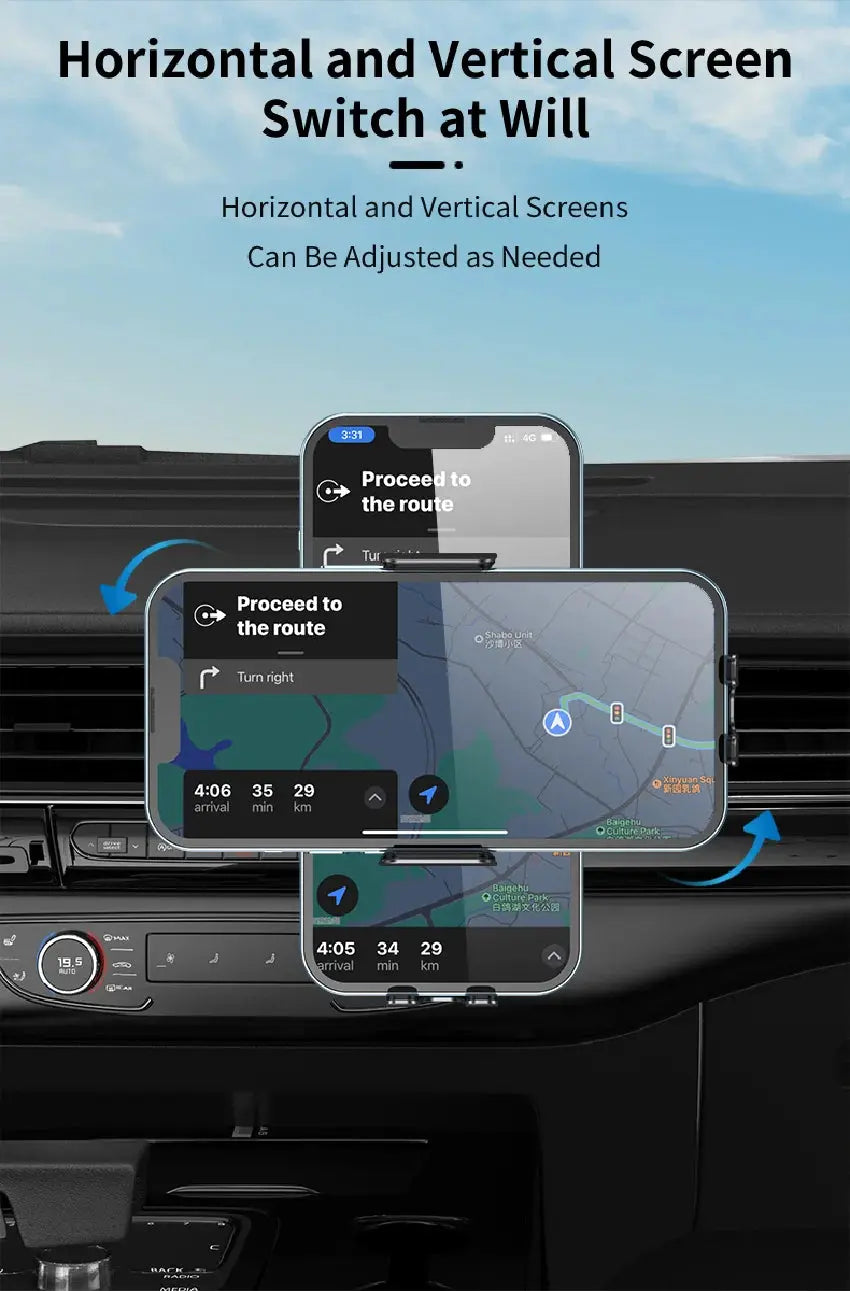 Wireless Car Charger Dual Coil Car Phone Holder Stand for Samsung Galaxy Z Flip 5 4 3 S22 S21 iPhone 14 13 Fast Charging Station - Magic Remotes