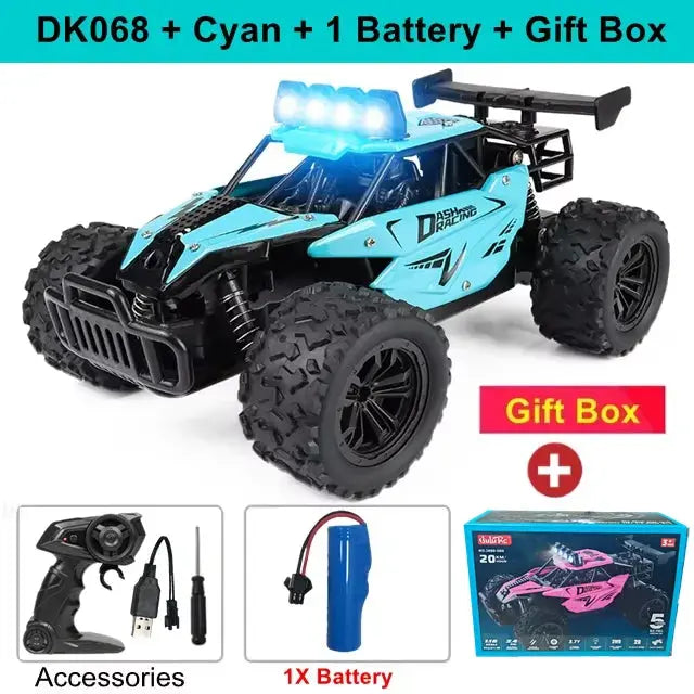 Remote Control Car RC Drift Racing 1:16 Vehicle Off Road Alloy 2.4G Radio High-Speed Trucks With LED Light Climbing Gift Kid Toy - Magic Remotes