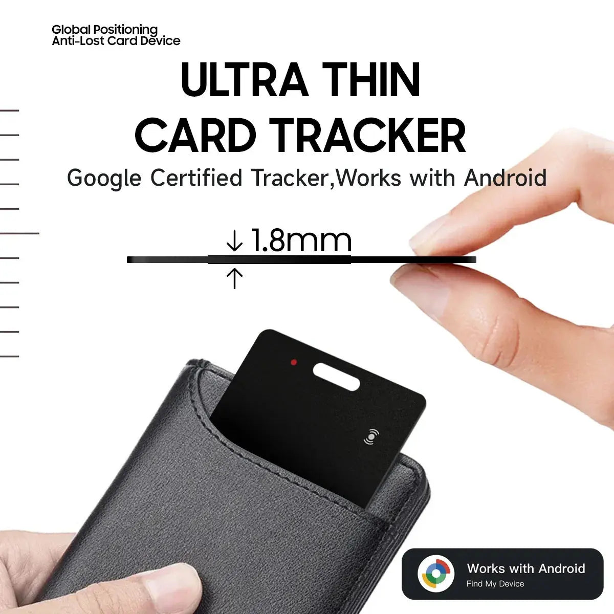 Android tracker card global positioner card locator ultra thin wallet tracker works with google find my device google's find hub - Magic Remotes