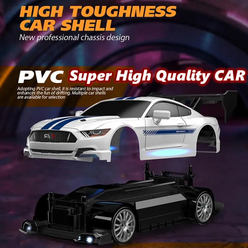 RC Drift Car 4WD Remote Control High Speed Racing Vehicle with LED Lights 2.4GHz Radio 4x4 Off-Road Truck Toy for Children Kids Magic Remotes