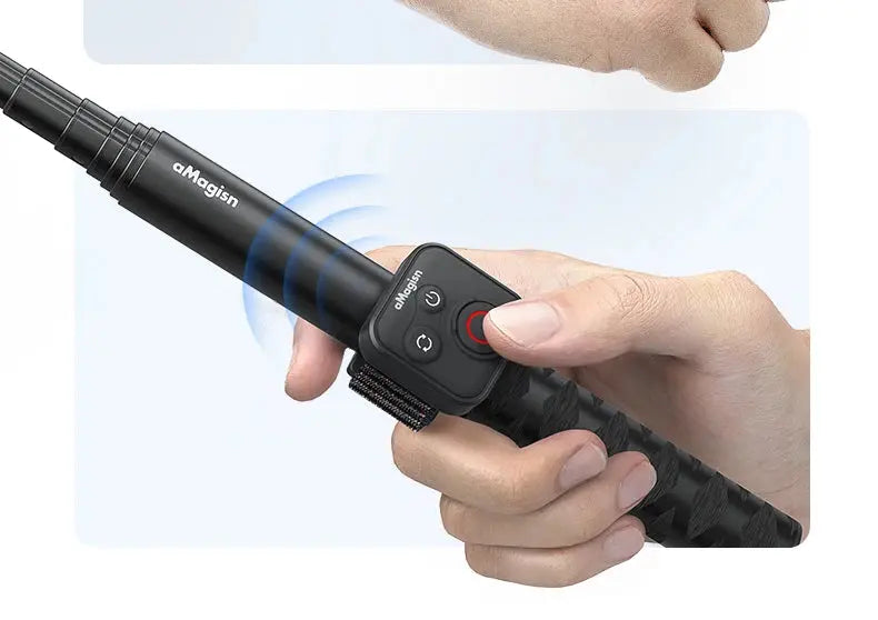 aMagisn 50M Bluetooth Remote Control for Insta360 X5 / X4 Air / Ace Pro 2 Gopro Hero 13 12 Camera iOS Android Shutter Controller - Magic Remotes