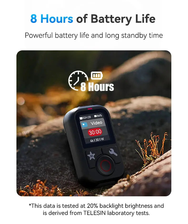 TELESIN Waterproof Bluetooth Remote Control for GoPro Hero13 12 11 10 9 8 Max With Wrist Strap for Action Camera Accessories - Magic Remotes