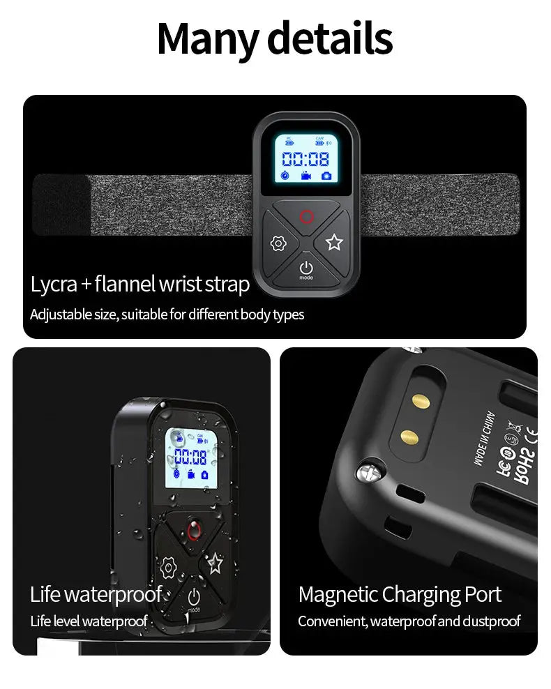 TELESIN 80M Bluetooth Remote Control for GoPro Hero 13 12 11 10 9 8 With Shortcut Key Screen Display Action Camera Accessories Magic Remotes