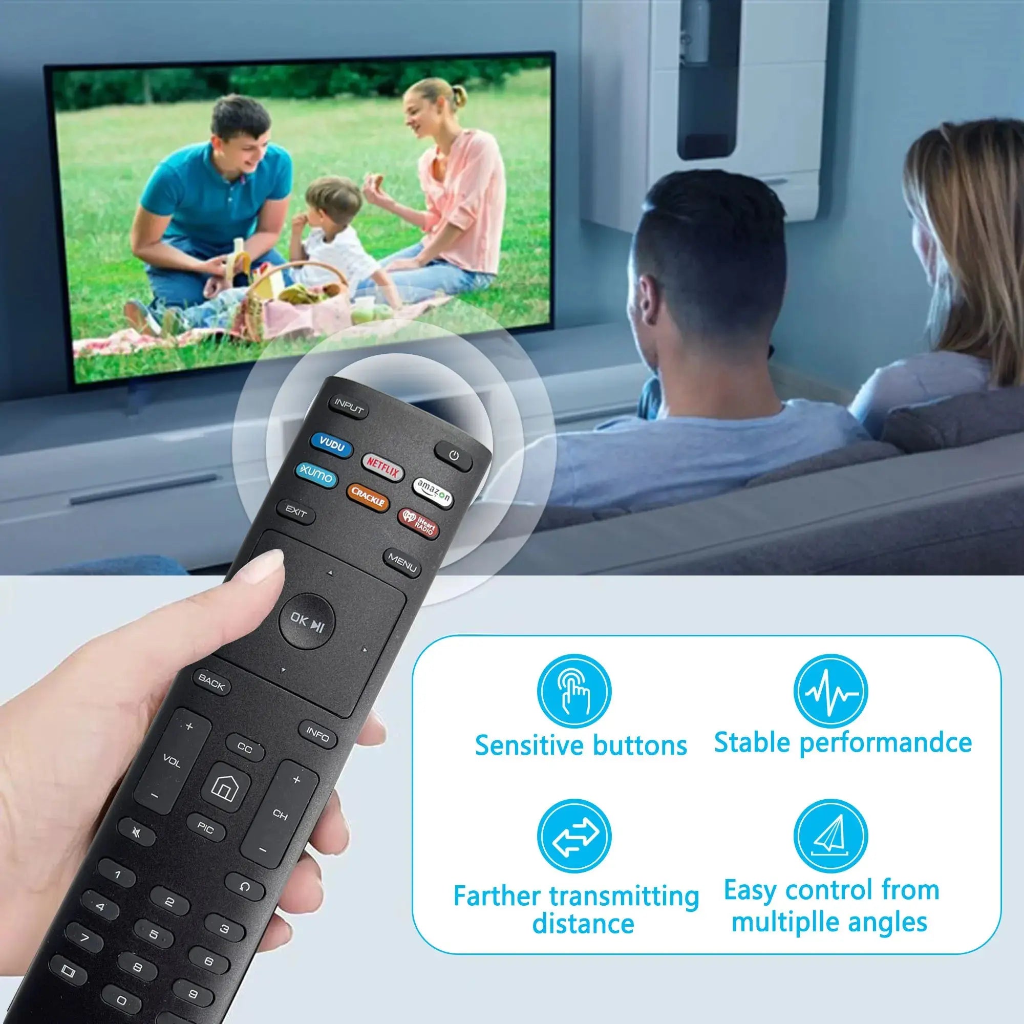 XRT136 Replacement Remote Control for VIZIO SmartCast & E Series Smart TVs Magic Remotes