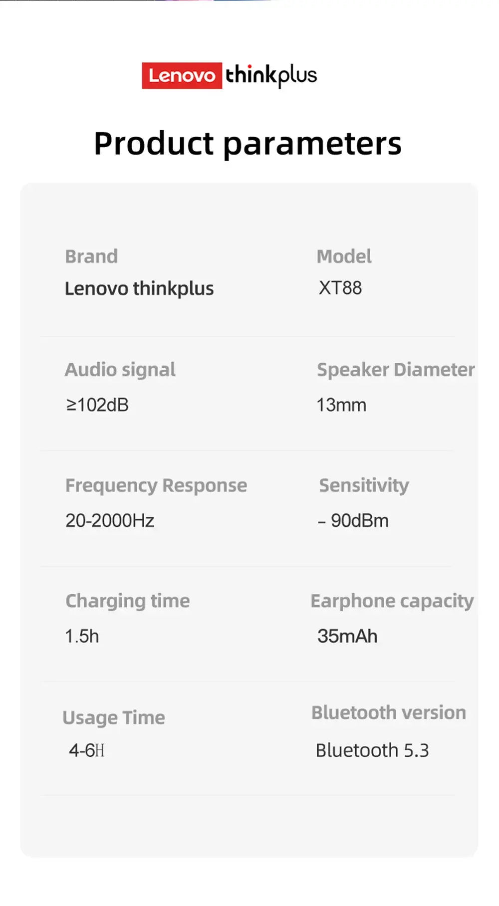 Original Lenovo XT88 TWS Wireless Earphones Bluetooth 5.3 Dual MIC Stereo Noise Reduction Bass HIFI Touch Control Earbuds Magic Remotes