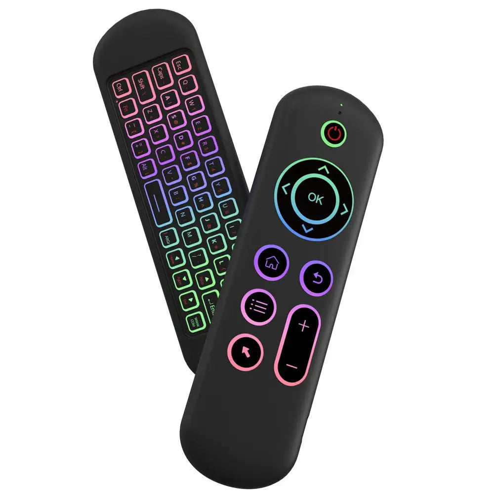 Dual Mode BT5.2 2.4G Air Mouse Remote Control Wireless Gyroscope Mini Keyboard  7 Color Backlit For Android Smart TV Box PC Magic Remotes