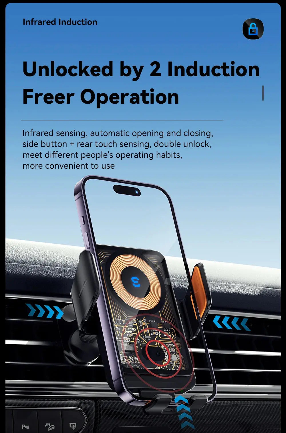 Essager 15W Qi Wireless Charger Car Phone Holder Air Vent Mount Stand For iPhone Samsung Cell Phone Support Fast Charging - Magic Remotes