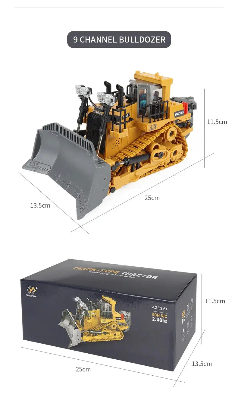 ZWN 2.4G Remote Control Excavator Dump Truck RC Model Car Toy Professional Alloy Plastic Simulation Construction Vehicle for Kid Magic Remotes