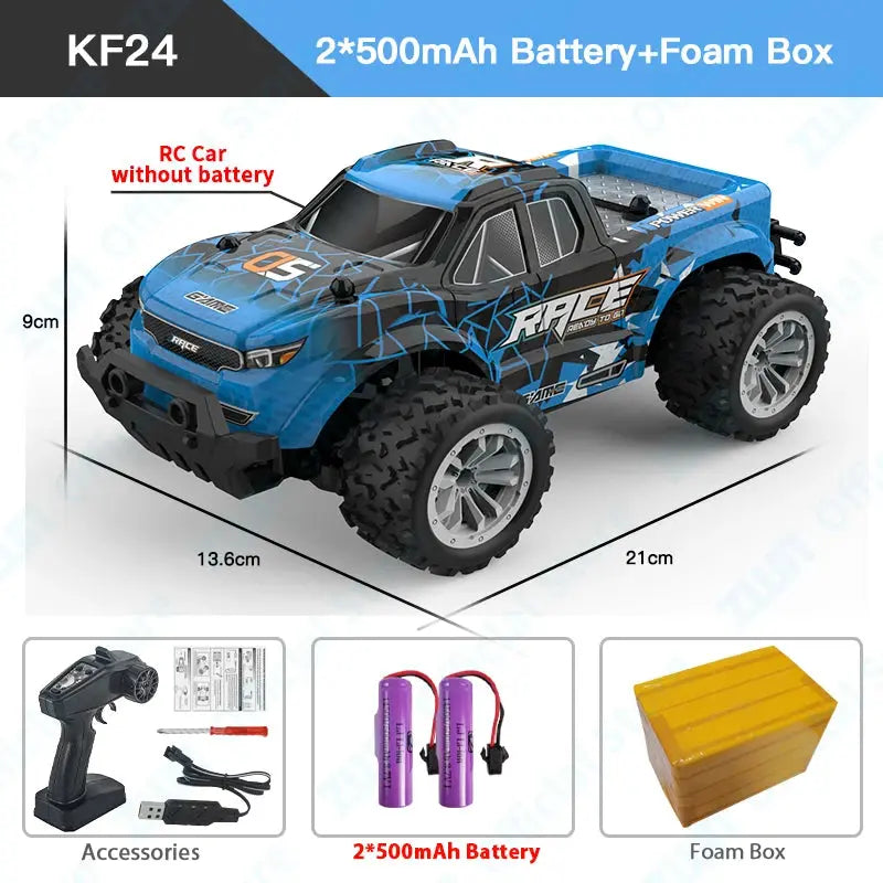 ZWN 1:16/1:20 2.4G Model RC Car With LED Light 2WD Off-road Remote Control Climbing Vehicle Outdoor Cars Toy Gifts for Kids Magic Remotes