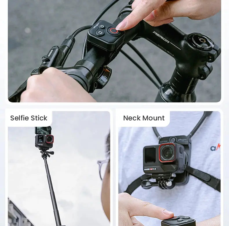 aMagisn 50M Bluetooth Remote Control for Insta360 X5 / X4 Air / Ace Pro 2 Gopro Hero 13 12 Camera iOS Android Shutter Controller - Magic Remotes