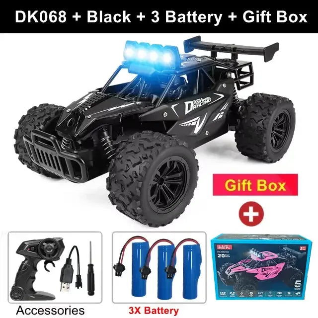 Remote Control Car RC Drift Racing 1:16 Vehicle Off Road Alloy 2.4G Radio High-Speed Trucks With LED Light Climbing Gift Kid Toy - Magic Remotes