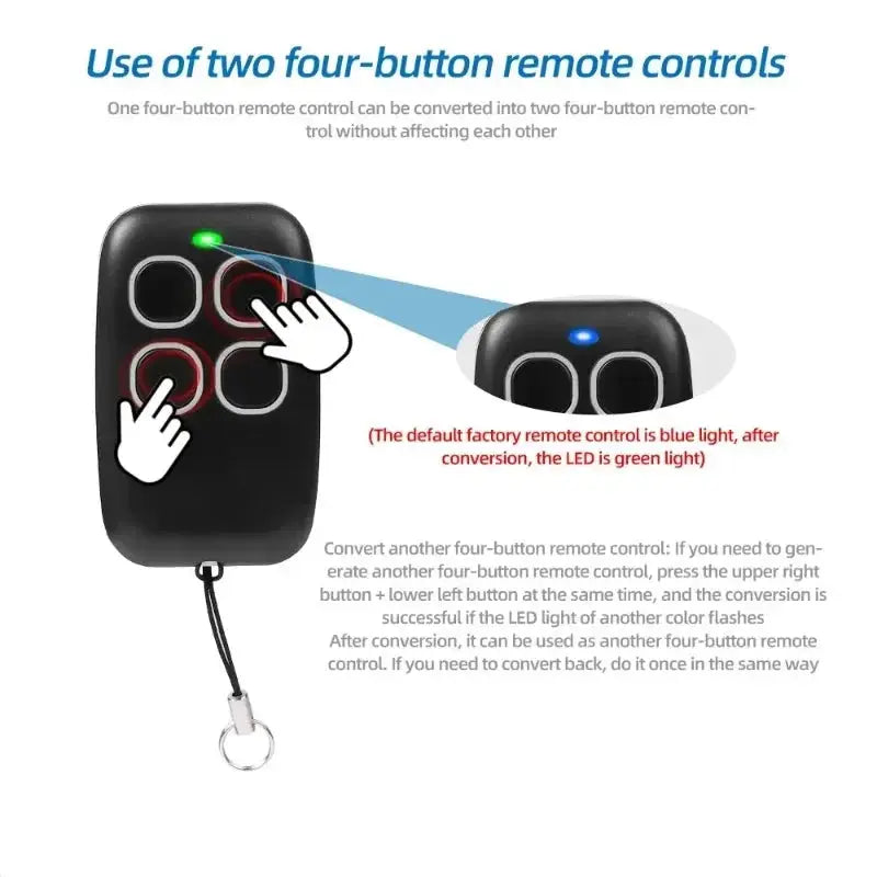 Universal Duplicator Garage Remote Controller Command Clone Self-copying Automation Gate 433.92 MHz 433Mhz Fixed Code Magic Remotes