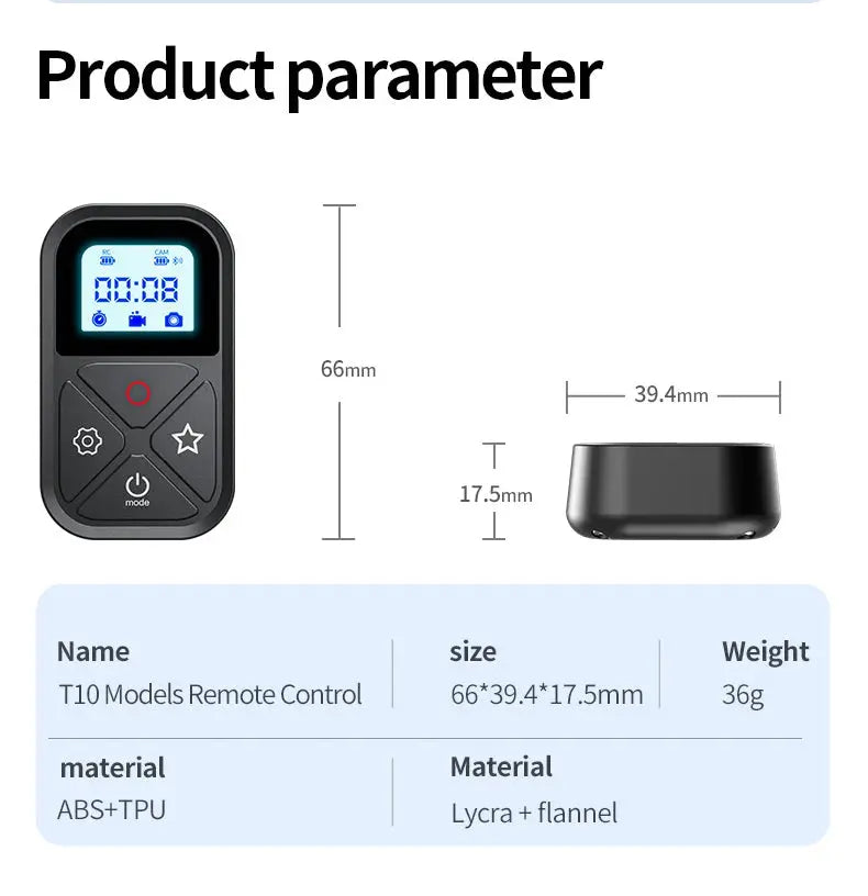 TELESIN 80M Bluetooth Remote Control for GoPro Hero 13 12 11 10 9 8 With Shortcut Key Screen Display Action Camera Accessories Magic Remotes