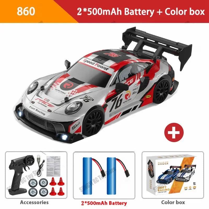 RC Drift Car 4WD Remote Control High Speed Racing Vehicle with LED Lights 2.4GHz Radio 4x4 Off-Road Truck Toy for Children Kids Magic Remotes
