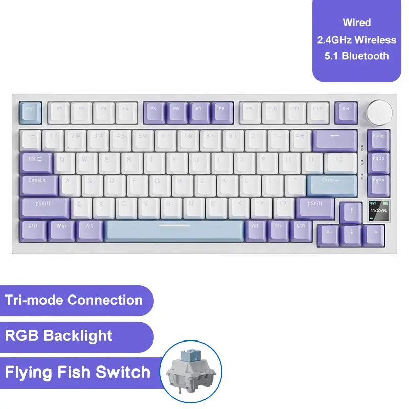 Ajazz AK820/AK820Pro Gaming Mechanical Keyboard Bluetooth 5.1/Wireless/C-Wired Customized Keyboard with Knob Hot Swapping Gasket - Magic Remotes
