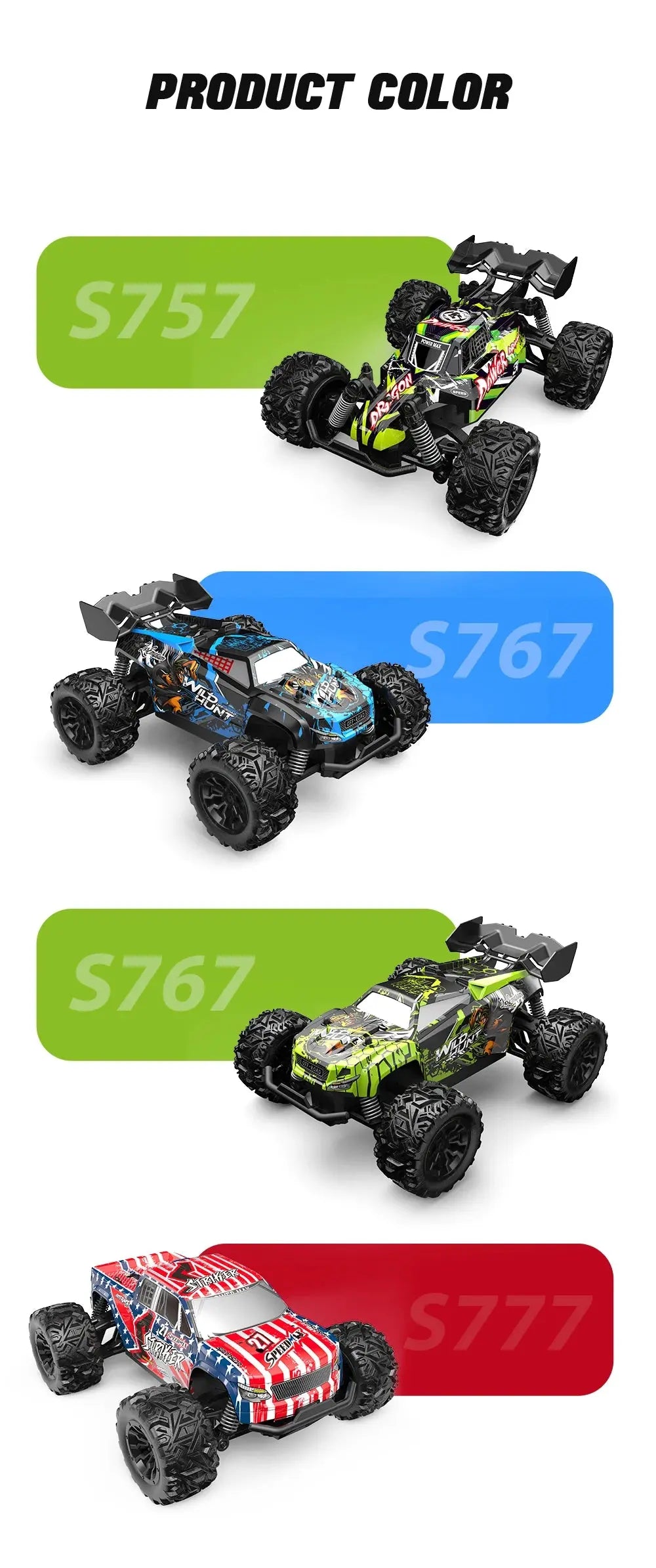 1:20 Off Road RC Car 2.4G Radio Remote Control Cars RTR High Speed Climbing Drift Remote Control Monster Truck Toys for Children - Magic Remotes