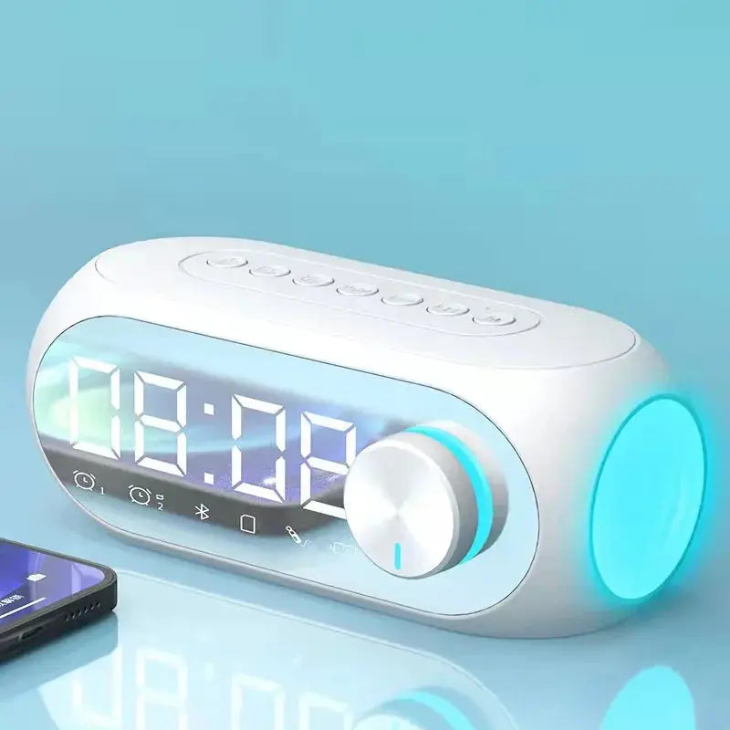 Alarm Clock Radio FM Bluetooth Speaker Portable Subwoofer Caixa De Som Sound Box Music Wireless Mini Woofers Bocina Lamp Column Magic Remotes
