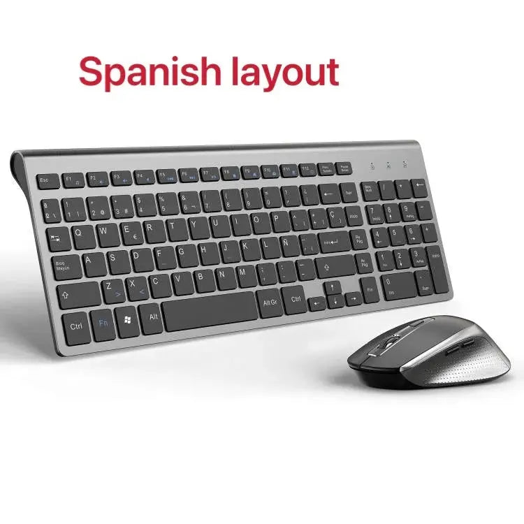 English Russian French Spanish Italy UK German Wireless Keyboard and  Mouse Combo 2.4G USB Silent Keyboard Set for Laptop PC Magic Remotes