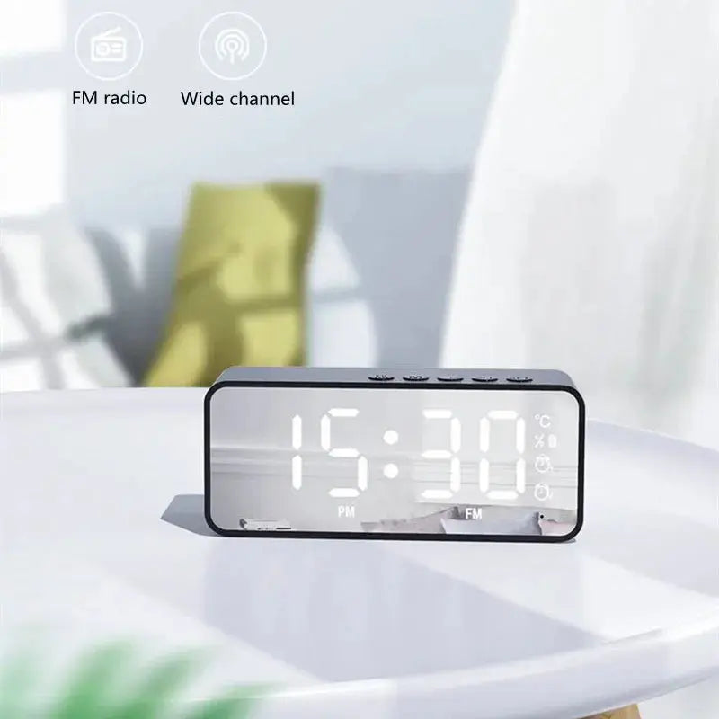 Alarm Clock Radio FM Bluetooth Speaker Portable Subwoofer Caixa De Som Sound Box Music Wireless Mini Woofers Bocina Lamp Column Magic Remotes