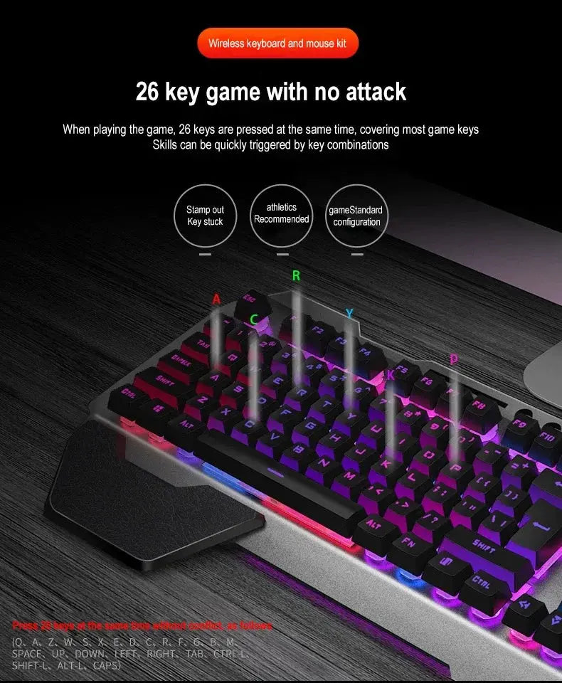 K680 Rechargeable 2.4G wireless keyboard and mouse suite Gaming computer Office esports Magic Remotes