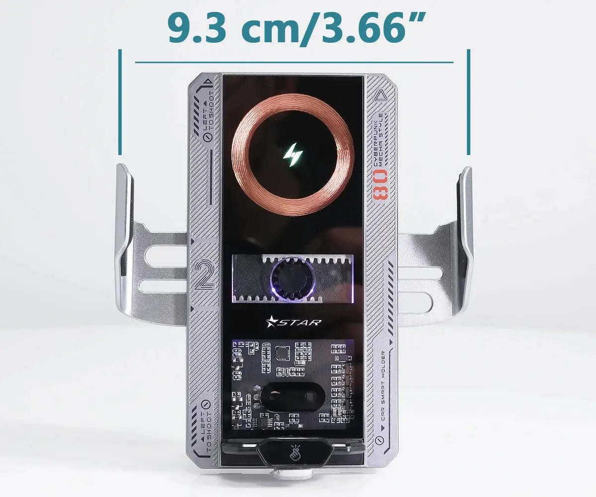 Car Smart Sensing Automatic Clamping Mounts For Samsung iPhone Xiaomi Phone Holder Wireless Charger Mounts 15W/66W Fast Charging - Magic Remotes
