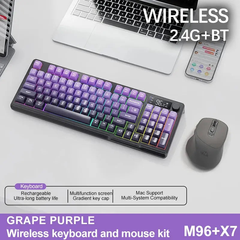 M96 Bluetooth Keyboard Wireless FREEWOLF Screen Gaming Keyboard,Electronic Screen, Multi-Device Connection,Ergonomics Gaming - Magic Remotes