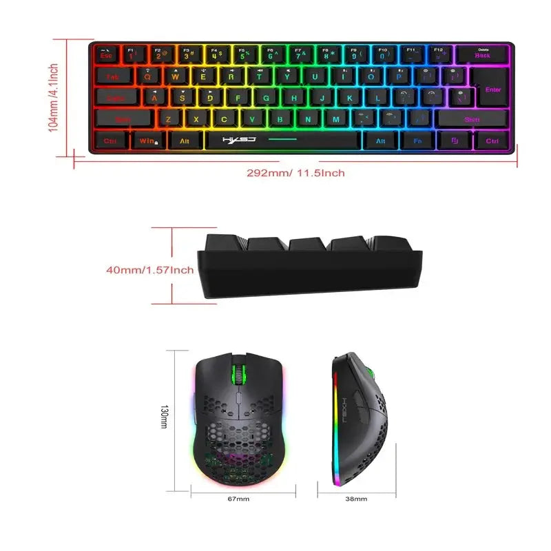 Wireless keyboard mouse combo Bluetooth key board  60% kit 2.4Ghz computer white Gamer keyboards Mice combos set teclado pc Magic Remotes