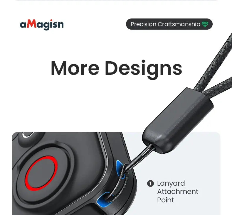 aMagisn 50M Bluetooth Remote Control for Insta360 X5 / X4 Air / Ace Pro 2 Gopro Hero 13 12 Camera iOS Android Shutter Controller - Magic Remotes