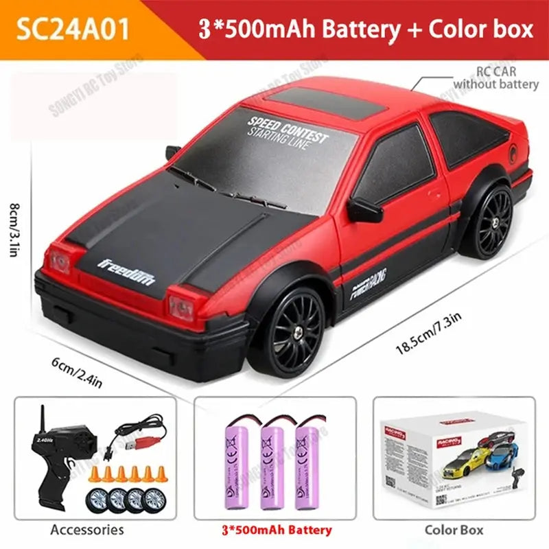 RC Drift Car 4WD Remote Control High Speed Racing Vehicle with LED Lights 2.4GHz Radio 4x4 Off-Road Truck Toy for Children Kids Magic Remotes