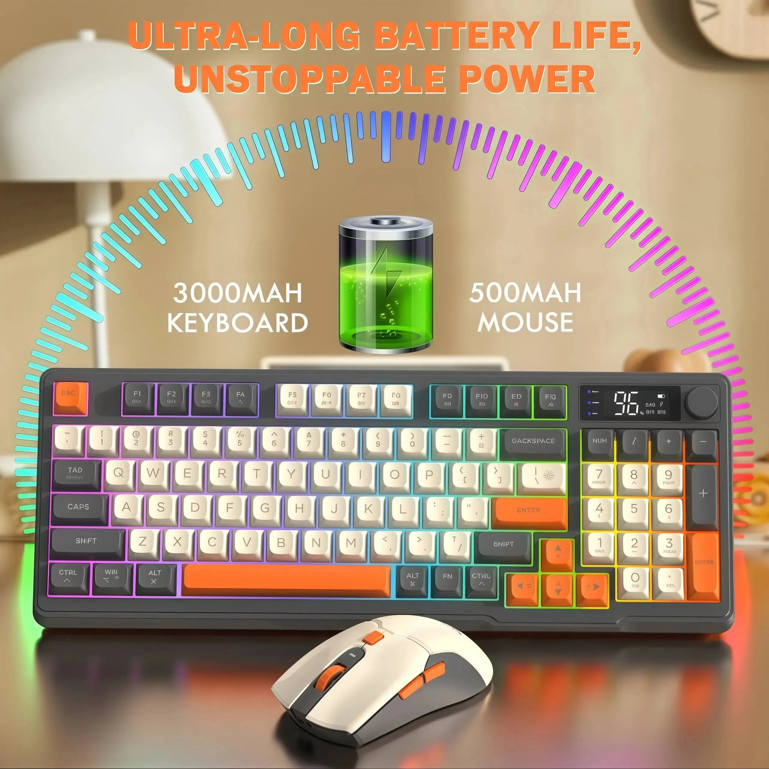 Freewolf T96 Gaming Wireless Keyboard and Mouse Supports dual-mode Bluetooth connectivity Compatible with PC and Mac devices - Magic Remotes