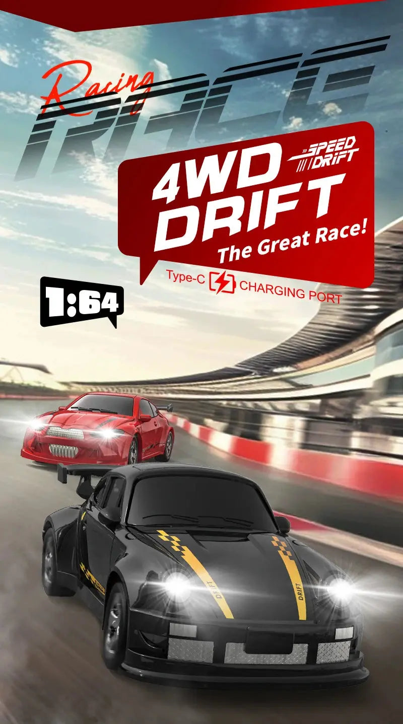 2025 New Kf20 1:64 Drift Rc Car Four-wheel remote-controlled racing car Full proportions Desk Competition Toy Boys Ideal gifts. Magic Remotes