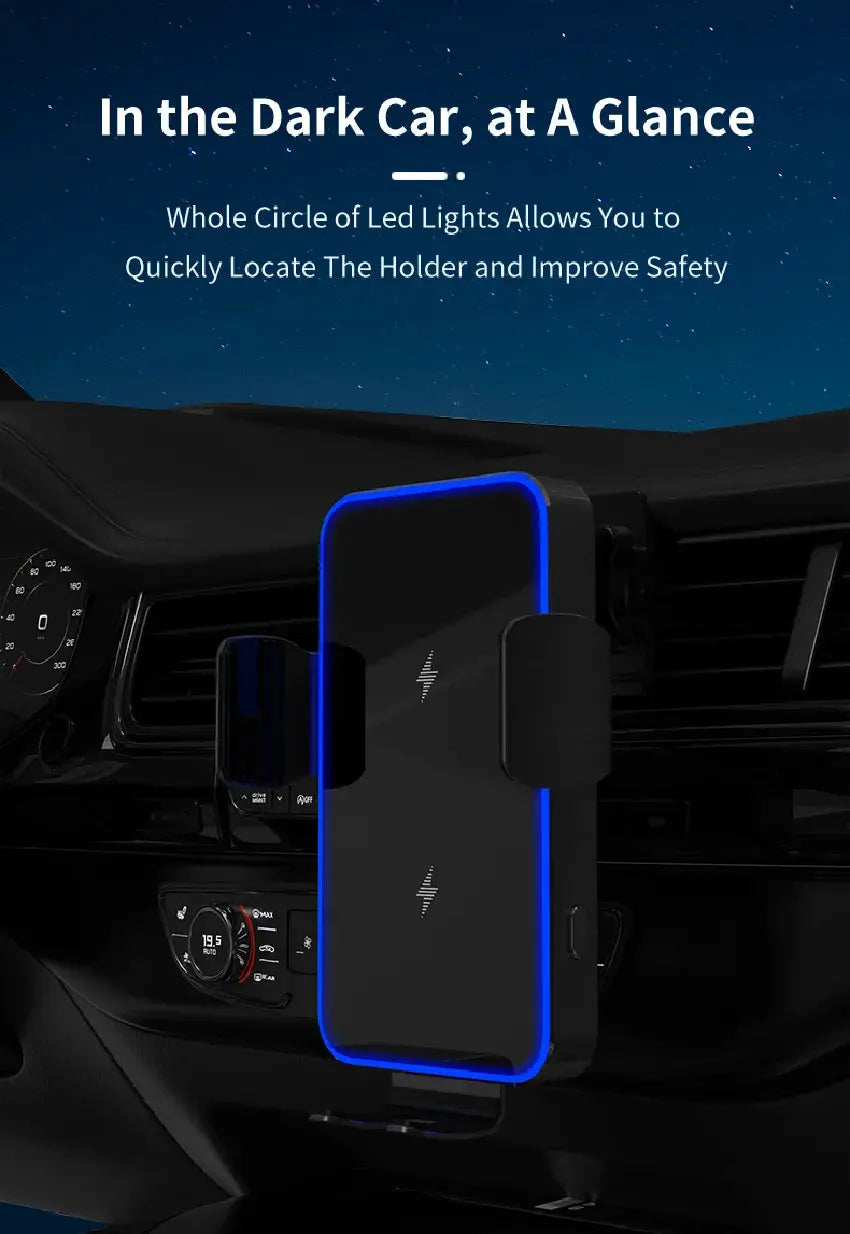 Wireless Car Charger Dual Coil Car Phone Holder Stand for Samsung Galaxy Z Flip 5 4 3 S22 S21 iPhone 14 13 Fast Charging Station - Magic Remotes